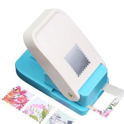Square Hole Punch, Square Hole Postage Craft Puncher, Large Portable Manual Ergonomic Holes Punch, Candy Color Handmade Paper Punchs, Ideal for Craft and Scrapbooking Projects