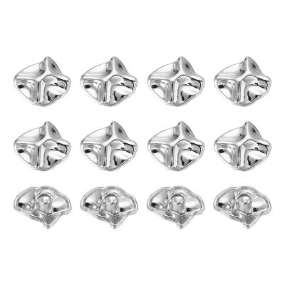 uxcell 12Pcs Metal Square Buttons, 13mm Square Shape Sewing Craft Buttons with Single Hole for Sewing Blouse Shirt Button DIY Garments and Accessories, Silver