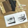 Vienrose 8.3"x8.3" Sketch Books, Linen Cover Sketching Book with Acid-Free Paper, 111lb/180gsm Drawing Pad for Kids, Beginners & Professionals, Art Supplies for Adults & Students(Black, 60 Sheets) view 2