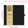 Vienrose 8.3"x8.3" Sketch Books, Linen Cover Sketching Book with Acid-Free Paper, 111lb/180gsm Drawing Pad for Kids, Beginners & Professionals, Art Supplies for Adults & Students(Black, 60 Sheets) view 3