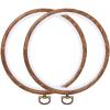 2 Pack 6.7Inch Cross Stitch Hoop Imitated Wood Embroidery Frame Embroidery Hoops Round Plastic Embroidery Hoop for Art Craft Sewing and Hanging Ornaments Decor view 1