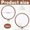 2 Pack 6.7Inch Cross Stitch Hoop Imitated Wood Embroidery Frame Embroidery Hoops Round Plastic Embroidery Hoop for Art Craft Sewing and Hanging Ornaments Decor view 2