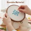2 Pack 6.7Inch Cross Stitch Hoop Imitated Wood Embroidery Frame Embroidery Hoops Round Plastic Embroidery Hoop for Art Craft Sewing and Hanging Ornaments Decor view 4