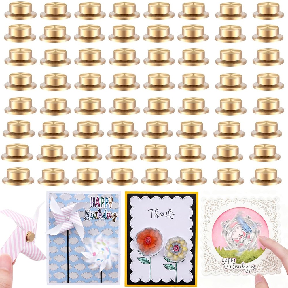 CYFUN DESIGN 200 Pcs Mini Metal Rotating Bearings for Card Making DIY Handmade Crafts Paper Cards Scrapbooking Crafting, 360Rotation Charm Bearing Spinner Art Tool Nail Rings Jewelry Rotating Tools