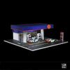 1/64 Scale Gulf Gas Station Diorama Street Model with Lights, Miniature Building Scene for Model Car Display, Creative Decor & Gift (Cars & Figures Not Included) view 3