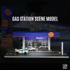 1/64 Scale Gulf Gas Station Diorama Street Model with Lights, Miniature Building Scene for Model Car Display, Creative Decor & Gift (Cars & Figures Not Included) view 4