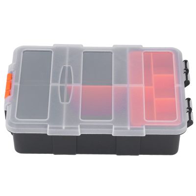 COCOYUEMA Parts Organizer for Hardware Fitting, Tool Storage Box, PVC Components Grid Case, Plastic Classification Container, Multilayer Drawer Design, Transparent Compartments for