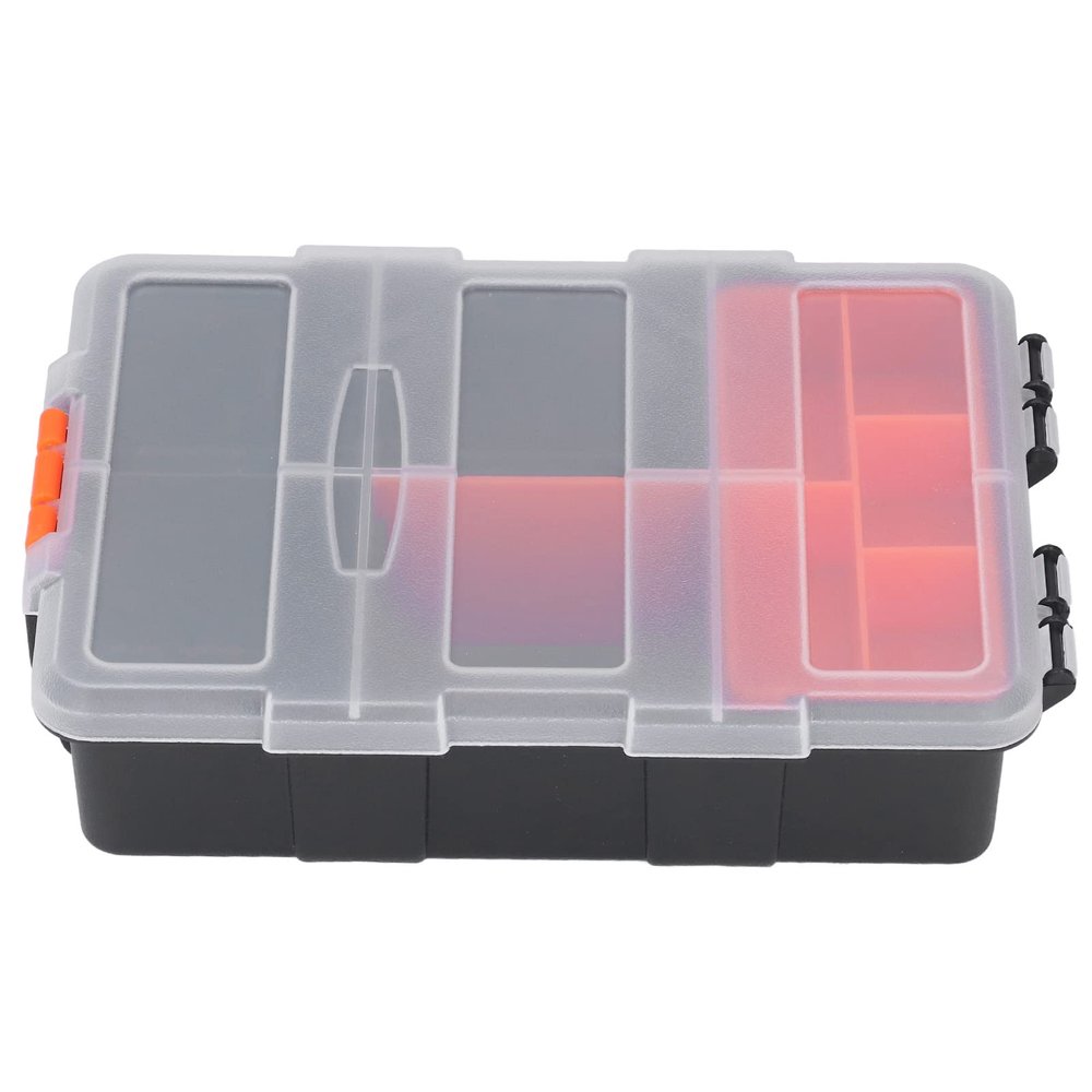 COCOYUEMA Parts Organizer for Hardware Fitting, Tool Storage Box, PVC Components Grid Case, Plastic Classification Container, Multilayer Drawer Design, Transparent Compartments for