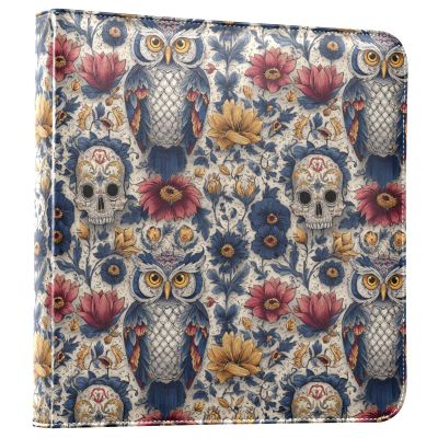 ALAZA Owl Flowers Skull Photo Album Self Adhesive Scrapbook Album PU Leather Cover 3 Ring Binders Photo Book for Wedding Family Travel Memory