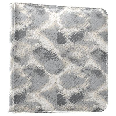 ALAZA Grey Snake Pattern Photo Album Self Adhesive Scrapbook Album PU Leather Cover 3 Ring Binders Photo Book for Wedding Family Travel Memory