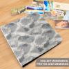 ALAZA Grey Snake Pattern Photo Album Self Adhesive Scrapbook Album PU Leather Cover 3 Ring Binders Photo Book for Wedding Family Travel Memory view 4