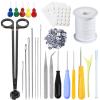 Nimozekd 28 PCS Beginners Candle Making Kit for Adults with 200 ft Candlewick,Long Large-Eye Candle Piercing Needle and Wick Cutter 7INCH,Wick Inserting Tool Mold Punch Needle with Hook Eye for Moulds view 1