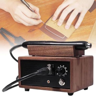Electric Leather Edge Creaser Machine with 5 Hot Heads, 10 Temperature Control Gears for Bags and Belts