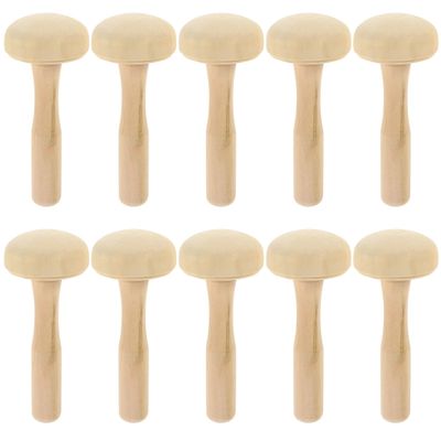 SAFIGLE 10Pcs Wooden Mushroom Ink Roller Printmaking Tool for DIY Art Craft Ergonomic Handle Rubbing Roller for Painting Scrapbooking Stamping Wood Material