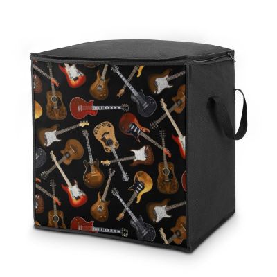 Guitars Storage Bag,Large With Handle Quilt Organizer Portable Zipper Storage Bags Foldable Storages Containers for Wardrobe Clothes Blanket Bedding