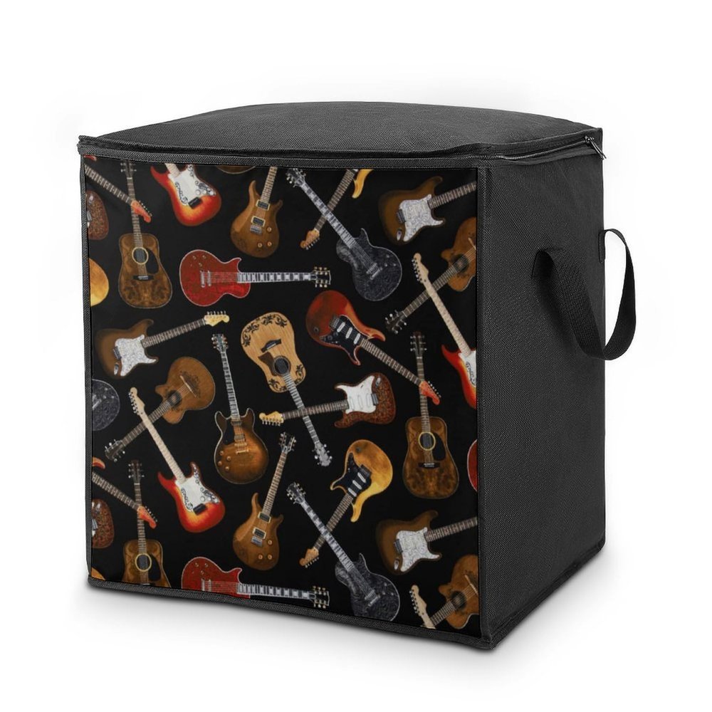 Guitars Storage Bag,Large With Handle Quilt Organizer Portable Zipper Storage Bags Foldable Storages Containers for Wardrobe Clothes Blanket Bedding