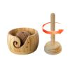Narottl Large Wooden Yarn Bowl with Removable Holder & Lid | 2-in-1 Handmade Crochet and Knitting Yarn Organizer for Tangle-Free Crafting | Yarn Storage Box with Smooth Feed Holes view 1