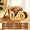 Narottl Large Wooden Yarn Bowl with Removable Holder & Lid | 2-in-1 Handmade Crochet and Knitting Yarn Organizer for Tangle-Free Crafting | Yarn Storage Box with Smooth Feed Holes view 2
