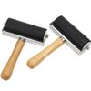 KALLORY 2PCS Black Rubber Ink Roller Printmaking Tool Heavy Metal Frame Craft Stamping Gluing for Scrapbook Wallpaper and Graphic Projects view 1