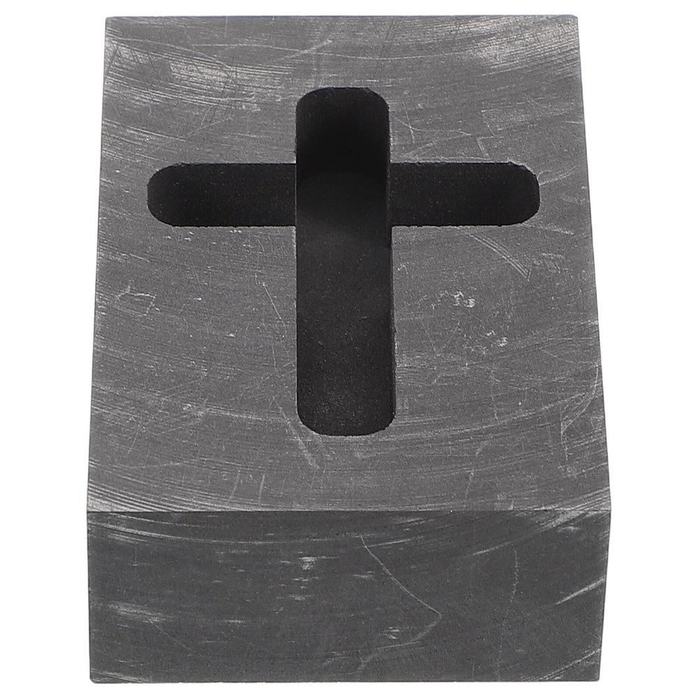 Housoutil High Temperature Crucible Cross Graphite Mold for Melting and Jewelry Casting Precision Mold for Silver and Crafting Heat Resistant Melting Casting Tool