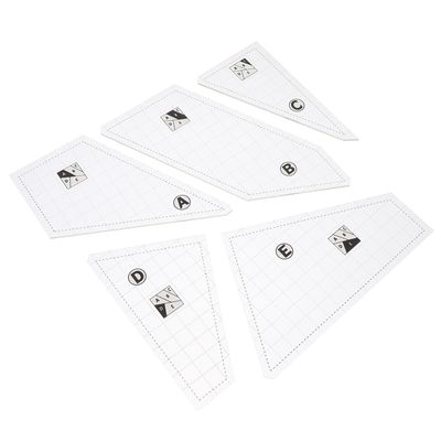 GLSTOY 5pcs Acrylic Quilting Template Rulers Dual-Function Sewing Gauge and Patchwork Cutting Tools for Precise Measurement and Piecing Triangles Lightweight Craft Supplies for Quilt