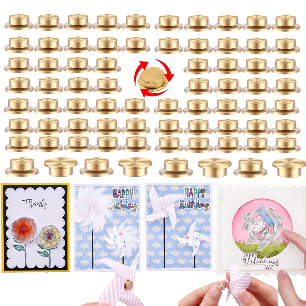 1000Pcs Mini Metal Rotating Bearings for DIY Handmade Crafts Paper Cards Scrapbooking Cards 360Rotation Smooth Spin Mechanism Spinner Jewelry Making Nail Decoration Rotating Tools