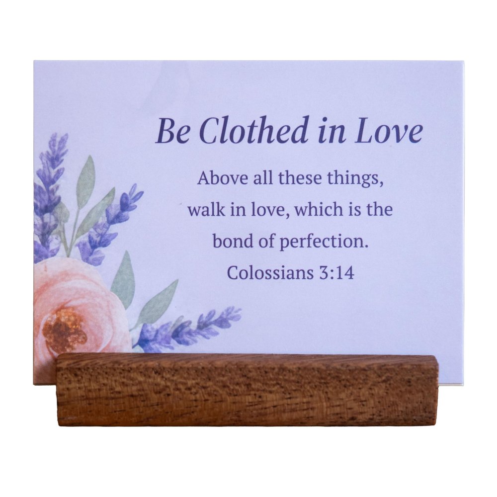 48 Encouraging Scripture Verse Cards with Walnut Wood Stand 2 Unique Sets: Watercolor Wildflowers + Elegant Floral Design Christian Desktop Bible Verse Affirmations for Daily Inspiration & Gifting