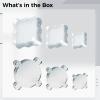 6 Pieces Crafting Stamp Blocks, Clear Acrylic Stamping Blocks, Grid Markings for Accuracy, 3 Sizes for Scrapbooking & DIY Projects view 3