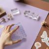6 Pieces Crafting Stamp Blocks, Clear Acrylic Stamping Blocks, Grid Markings for Accuracy, 3 Sizes for Scrapbooking & DIY Projects view 4