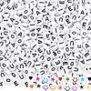 1000pcs Letter Vovel Beads, 4x7mm Flat Round Individual Acrylic Name Alphabet Beads Bulk for Friendship Bracelet Jewelry Keychains Craft Making, Black Vovel view 3