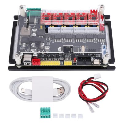 CNC Engraver 32bit 4 Axes Controller Board High Speed Performance Type C USB Interface Y Axes Dual Drive Motherboard for 300w 500w Spindle Offline Engraving Projects