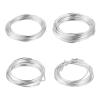 0.6-3.0mm Round Aluminum Wire Metal for DIY Bendable Bracelet Earrings Jewelry Making Findings 4 Rolls for DIY Jewelry Craft Making(Silver Color,0.6-1.2mm) view 1