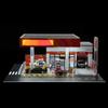 1/64 Scale Japanese Gass Station Building Scene Model, DIY Realistic Architectural Scene Diorama Miniature Model Gift for Adults, Excludes Vehicles Figures Tools view 3