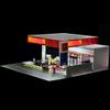 1/64 Scale Japanese Gass Station Building Scene Model, DIY Realistic Architectural Scene Diorama Miniature Model Gift for Adults, Excludes Vehicles Figures Tools view 4