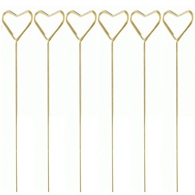 Floral Pick Card Holder 200x Metal Flower Seat Card Holders Golden Heart-Shaped Flower Pickup Stick Clips DIY Floral Arrangement Holders(Love)