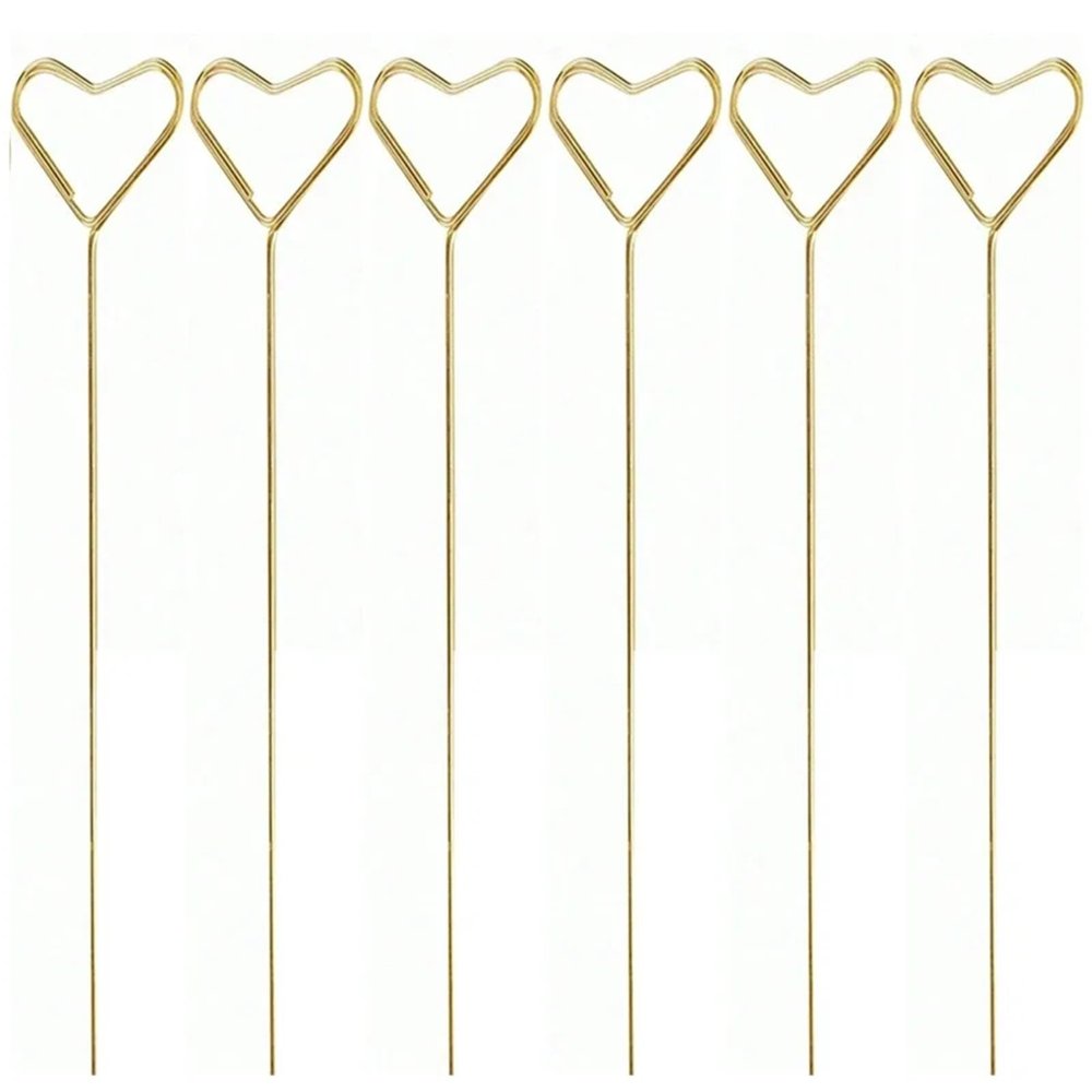Floral Pick Card Holder 200x Metal Flower Seat Card Holders Golden Heart-Shaped Flower Pickup Stick Clips DIY Floral Arrangement Holders(Love)