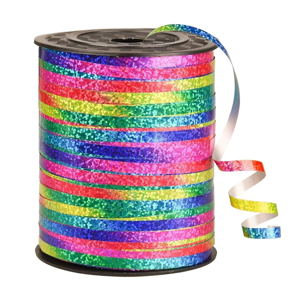 Rainbow Ribbon 2 Pcs 250/500 Yard Ribbon for Balloon Accessories, Party Streamer Rope