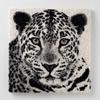 DIY Punch Needle Kits Black and White Leopard Portrait Wooden Framed Pre-Printed Embroidery Starter Set Stress Relief Craft Hobby and Home Decor 20x20cm view 1