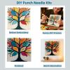 DIY Punch Needle Kits Black and White Leopard Portrait Wooden Framed Pre-Printed Embroidery Starter Set Stress Relief Craft Hobby and Home Decor 20x20cm view 3