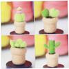 OSALADI 8pcs Cactus Needle Felt Kit Wool Felting Starter for DIY Mini Ornaments Home Decoration Handmade Craft Materials with Texture Suitable for Beginners view 2