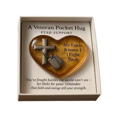 A Veteran Pocket HugEmotional Support Pocket Hug With Card, Post-Traumatic Stress Disorder Support, Suitable As A Gift For Family, Colleagues, Neighbors, Veterans.