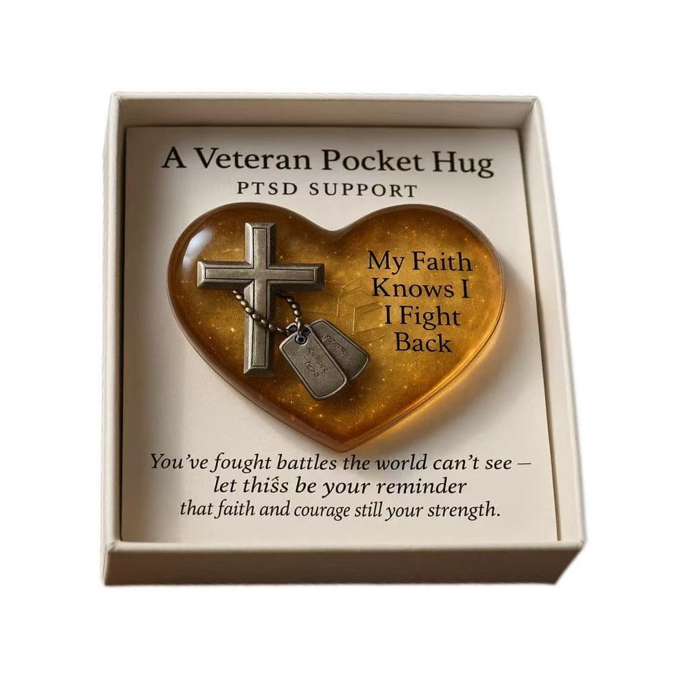 A Veteran Pocket HugEmotional Support Pocket Hug With Card, Post-Traumatic Stress Disorder Support, Suitable As A Gift For Family, Colleagues, Neighbors, Veterans.