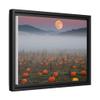 Appalachian Pumpkin Patch Foggy Cornfields Glowing Harvest Moon Premium Pinewood Frame Framed Canvas Wall Art view 2