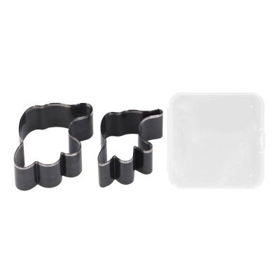 Leather Cutting Die Set Premium Alloy Steel Ghost Shaped Manual Stamping Punching Cutter for Leather Crafting and DIY Projects 2Pcs with Storage Box