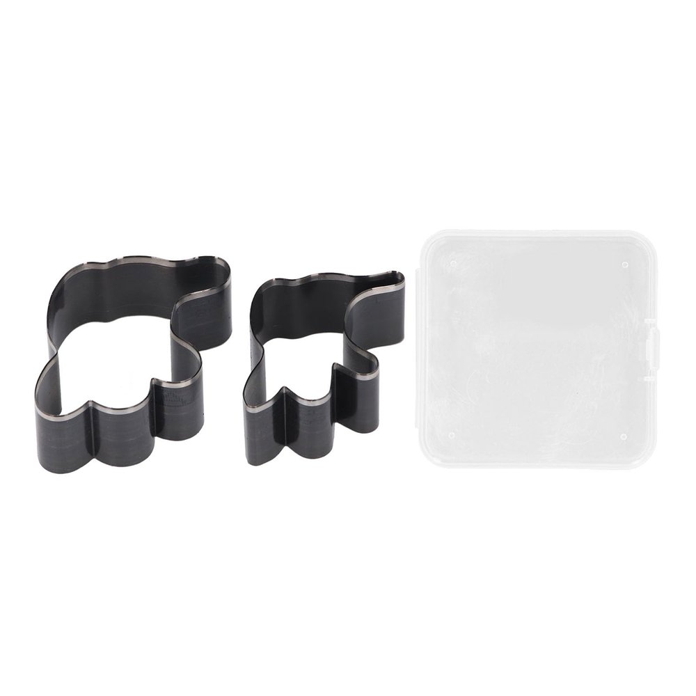 Leather Cutting Die Set Premium Alloy Steel Ghost Shaped Manual Stamping Punching Cutter for Leather Crafting and DIY Projects 2Pcs with Storage Box