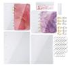 Cwmiibili Large Notebook Cover Epoxy Resin Silicone Molds A4,A5,A6,A7 Bookmark Loose Leaf Binder Rings Kit DIY Casting Tool view 1