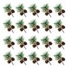 20PCS Artificial Pine Picks, Lightweight Mini Pine Needles Branches with Berry for Crafts Christmas Tree DIY Garland Holiday Wreath view 1