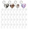 Epsubli 120 Pcs Sublimation Keychain Blanks Ornament bulk Double sided Heat Press Printing MDF Sublimation Blank keychain 40 pcs MDF blanks with 80 Fixing Clips and Key Rings (Heart) view 1