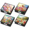 POETRYDRAW 4 Pcs Diamond Art Painting Kit Note Box, Diamond Art Notecard Box Sticky Note Holder for Adults Memo Pad Holder, Contains 160 Sheets of Paper (Flower) view 1