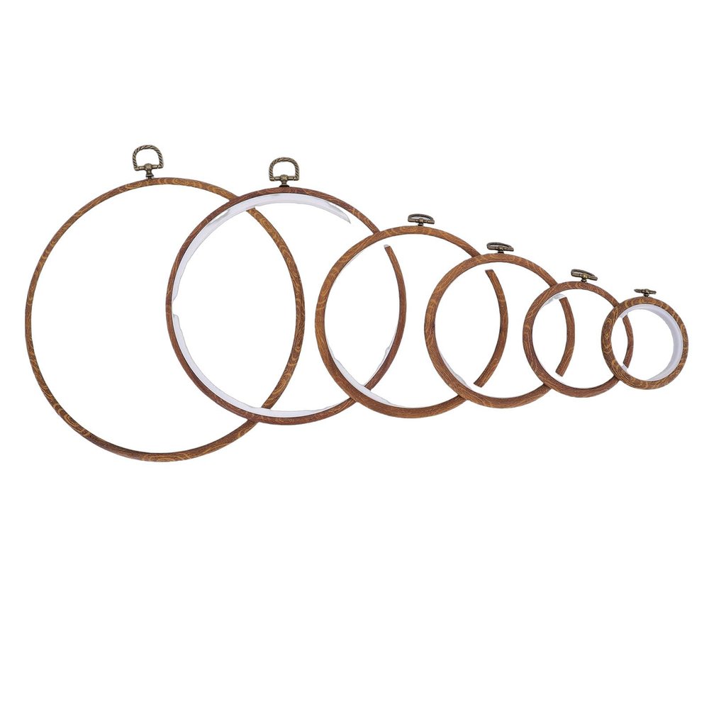 Embroidery Hoop Set Round Shape Rubber User Friendly Multifunctional Stitching Frame Circle Set for Craft Enthusiasts and DIY Lovers for Small to Large Projects with 6 Sizes
